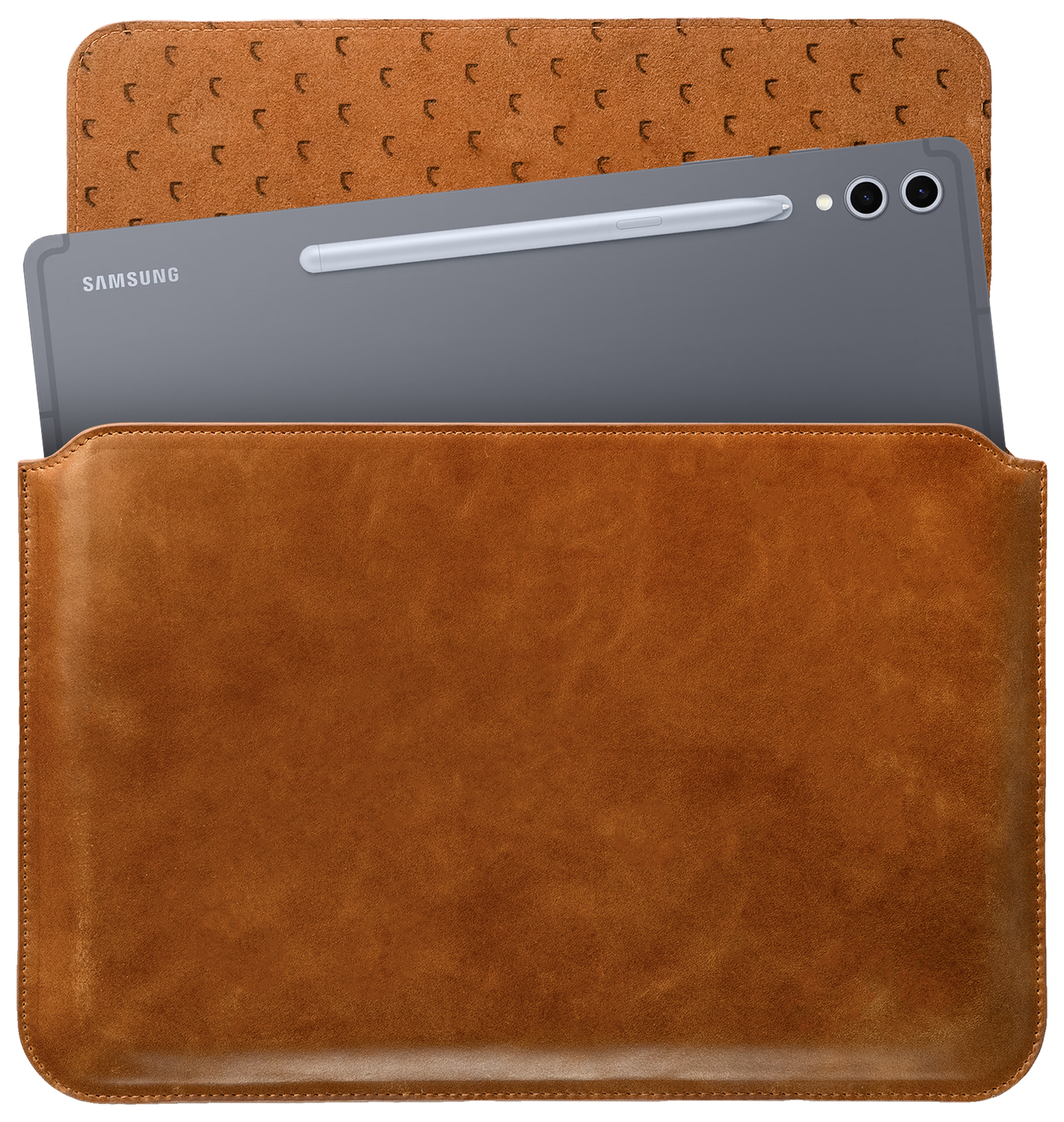 Rosso Deluxe MacBook / Laptop / iPad / Tablet Sleeve tot 14 Inch Echt Leer Bruin afbeelding 1