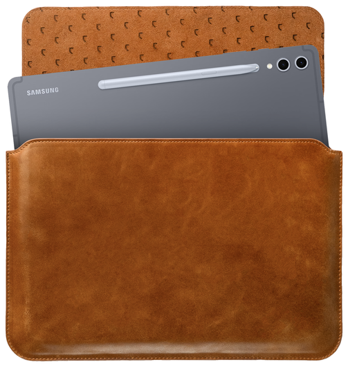 Rosso Deluxe MacBook / Laptop / iPad / Tablet Sleeve tot 14 Inch Echt Leer Bruin afbeelding 1