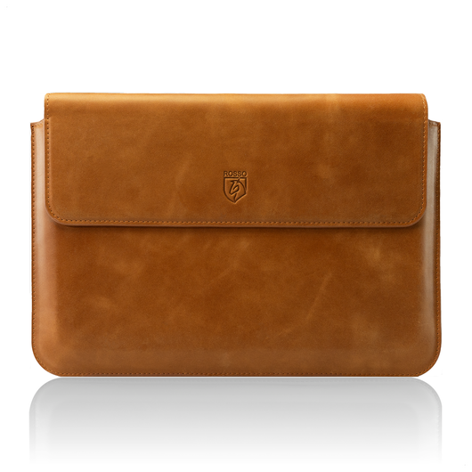 Rosso Deluxe MacBook / Laptop / iPad / Tablet Sleeve tot 14 Inch Echt Leer Bruin afbeelding 6