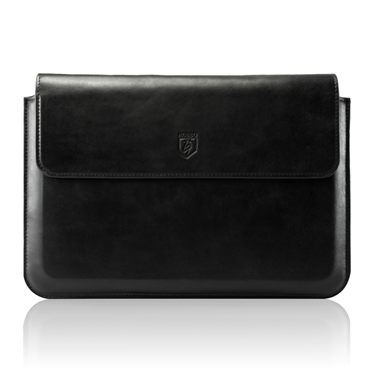 Rosso Deluxe MacBook / Laptop / iPad / Tablet Sleeve tot 11 Inch Echt Leer Zwart afbeelding 6