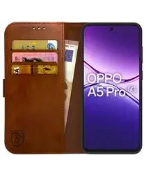 Rosso Element Oppo A5 Pro Hoesje Book Case Wallet Bruin afbeelding