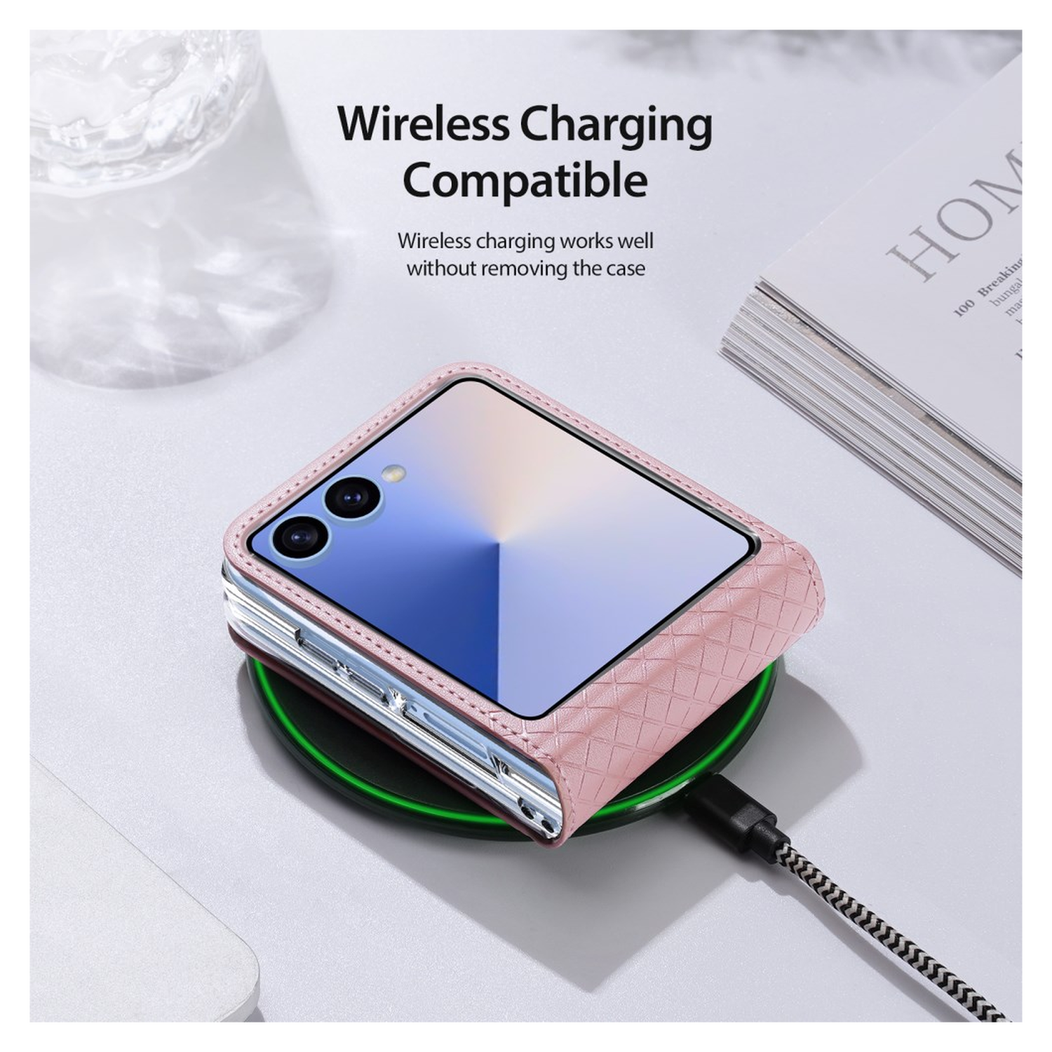 Dux Ducis Bril Samsung Galaxy Z Flip 7 Hoesje Back Cover Roze afbeelding 9