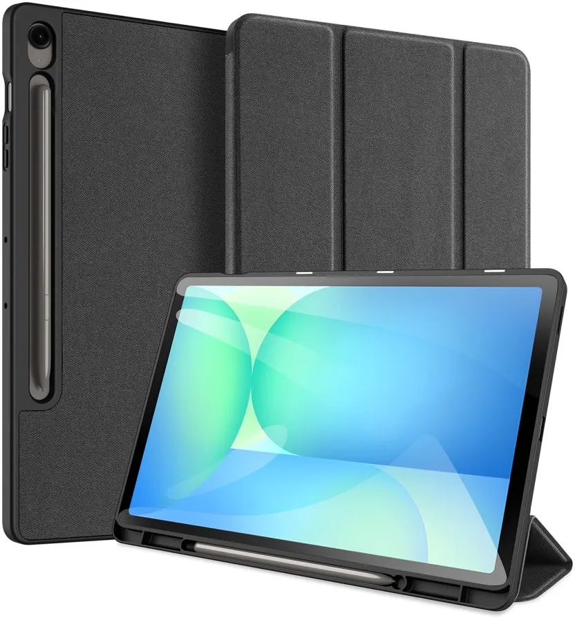 Dux Ducis Domo Samsung Galaxy Tab S10 FE Plus Hoes Tri-Fold Book Case Zwart afbeelding 1