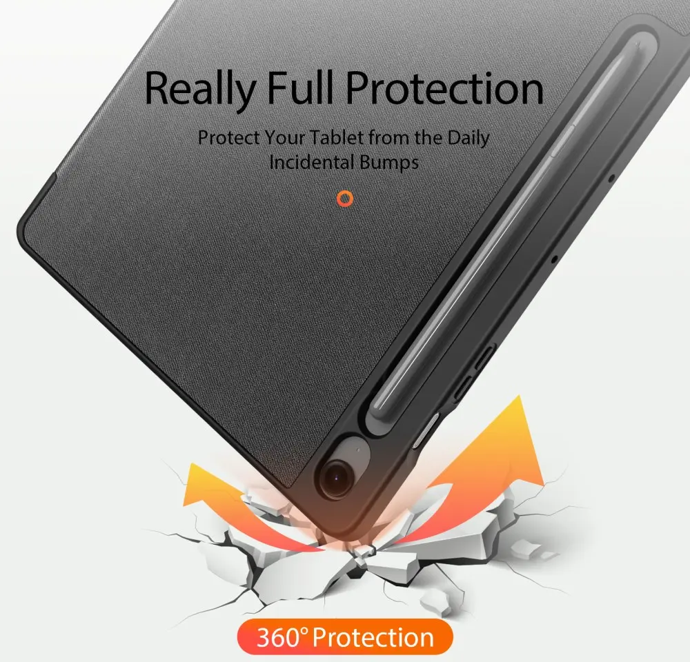 Dux Ducis Domo Samsung Galaxy Tab S10 FE Plus Hoes Tri-Fold Book Case Zwart afbeelding 10
