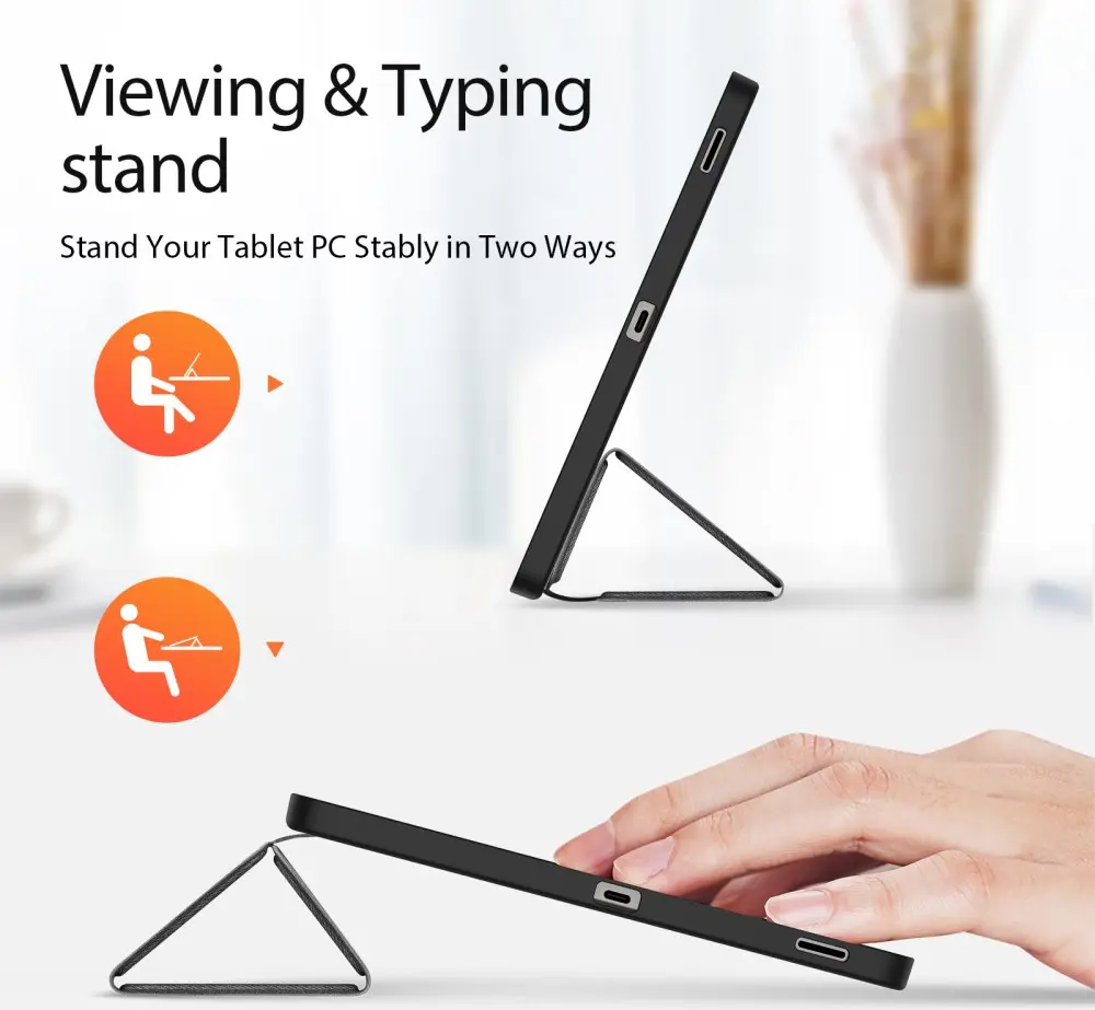 Dux Ducis Domo Samsung Galaxy Tab S10 FE Plus Hoes Tri-Fold Book Case Zwart afbeelding 4