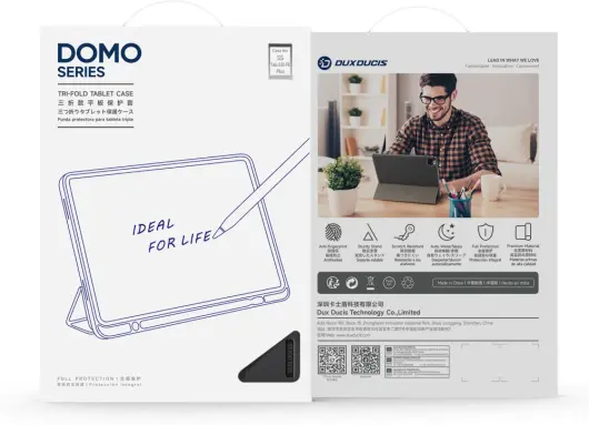 Dux Ducis Domo Samsung Galaxy Tab S10 FE Plus Hoes Tri-Fold Book Case Zwart afbeelding 11