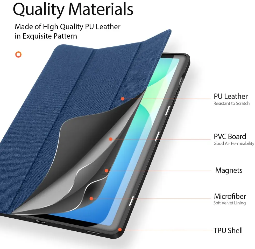 Dux Ducis Domo Samsung Galaxy Tab S10 FE Plus Hoes Tri-Fold Book Case Blauw afbeelding 6