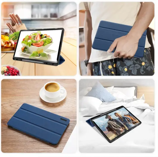 Dux Ducis Domo Samsung Galaxy Tab S10 FE Plus Hoes Tri-Fold Book Case Blauw afbeelding 10
