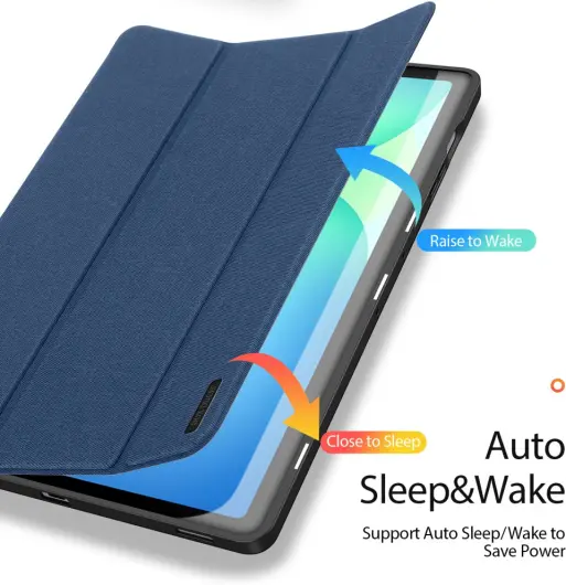 Dux Ducis Domo Samsung Galaxy Tab S10 FE Plus Hoes Tri-Fold Book Case Blauw afbeelding 7