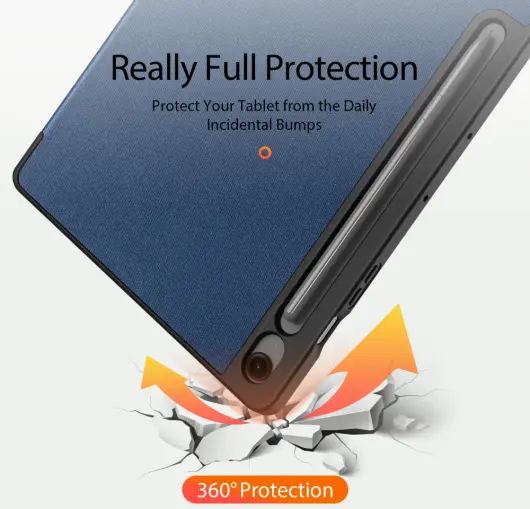 Dux Ducis Domo Samsung Galaxy Tab S10 FE Plus Hoes Tri-Fold Book Case Blauw afbeelding 8