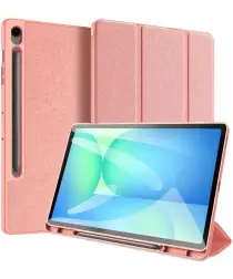 Dux Ducis Domo Samsung Galaxy Tab S10 FE Plus Hoes Tri-Fold Book Case Roze afbeelding