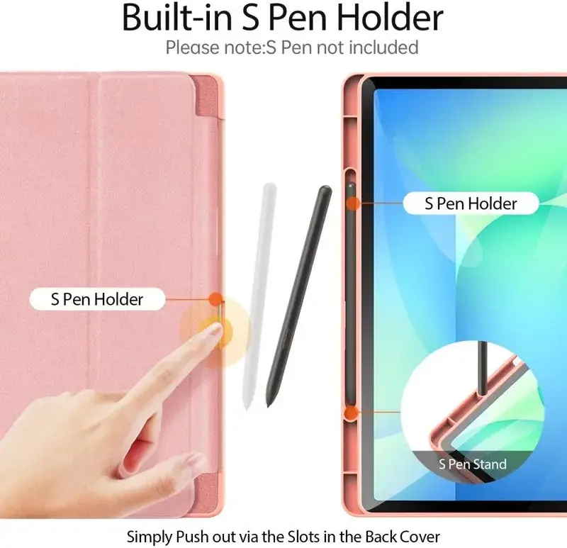 Dux Ducis Domo Samsung Galaxy Tab S10 FE Plus Hoes Tri-Fold Book Case Roze afbeelding 2