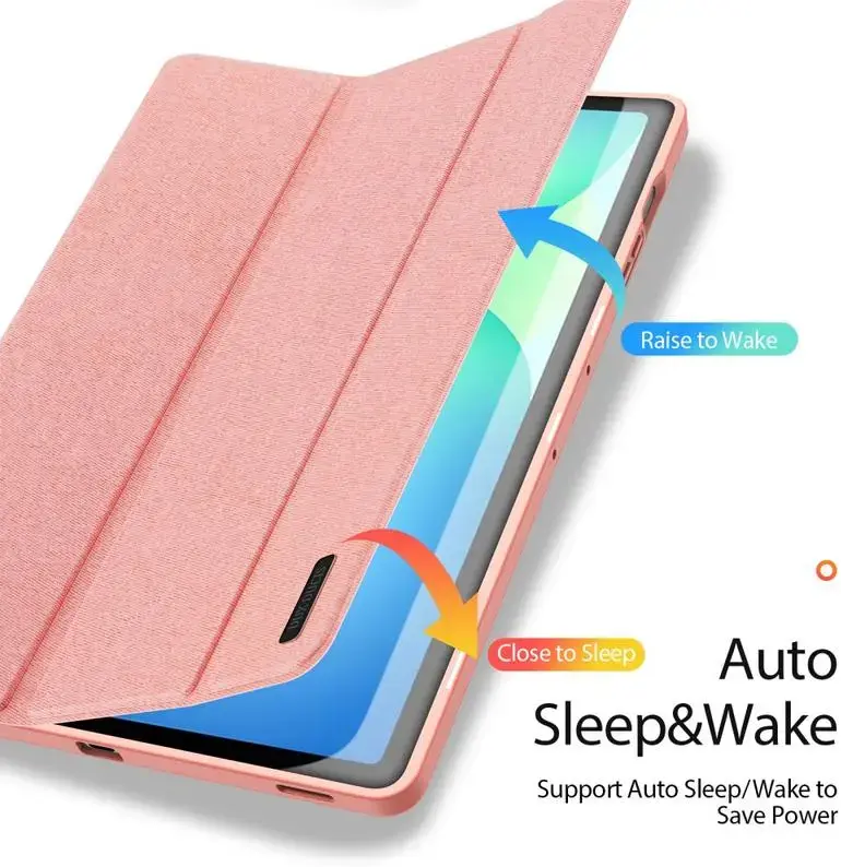 Dux Ducis Domo Samsung Galaxy Tab S10 FE Plus Hoes Tri-Fold Book Case Roze afbeelding 7