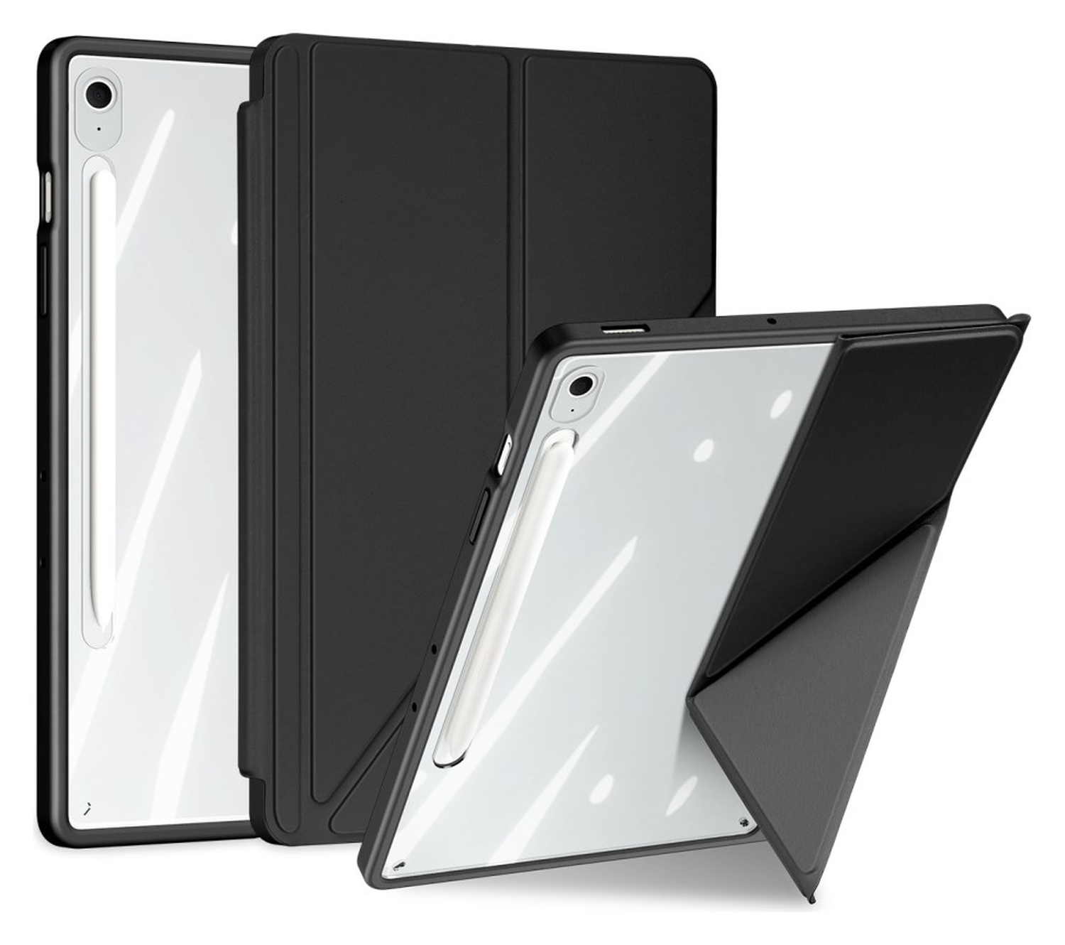 Dux Ducis Magi Samsung Galaxy Tab S10 FE Plus Hoes V-Fold Book Case Zwart afbeelding 1
