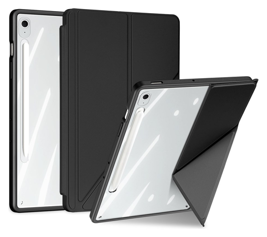 Dux Ducis Magi Samsung Galaxy Tab S10 FE Plus Hoes V-Fold Book Case Zwart afbeelding 1