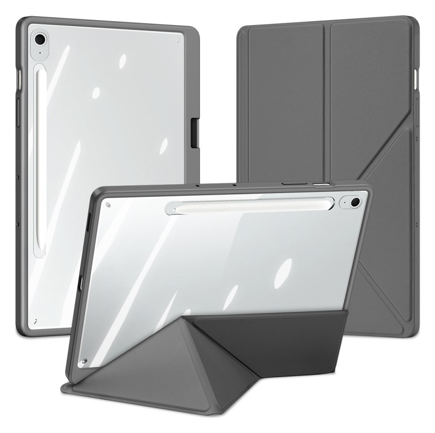 Dux Ducis Magi Samsung Galaxy Tab S10 FE Plus Hoes V-Fold Book Case Grijs afbeelding 2