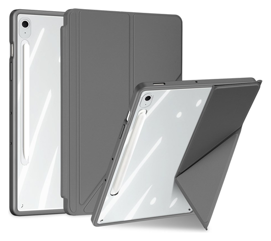 Dux Ducis Magi Samsung Galaxy Tab S10 FE Plus Hoes V-Fold Book Case Grijs afbeelding 1
