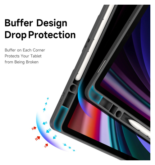 Dux Ducis Magi Samsung Galaxy Tab S10 FE Plus Hoes V-Fold Book Case Grijs afbeelding 7