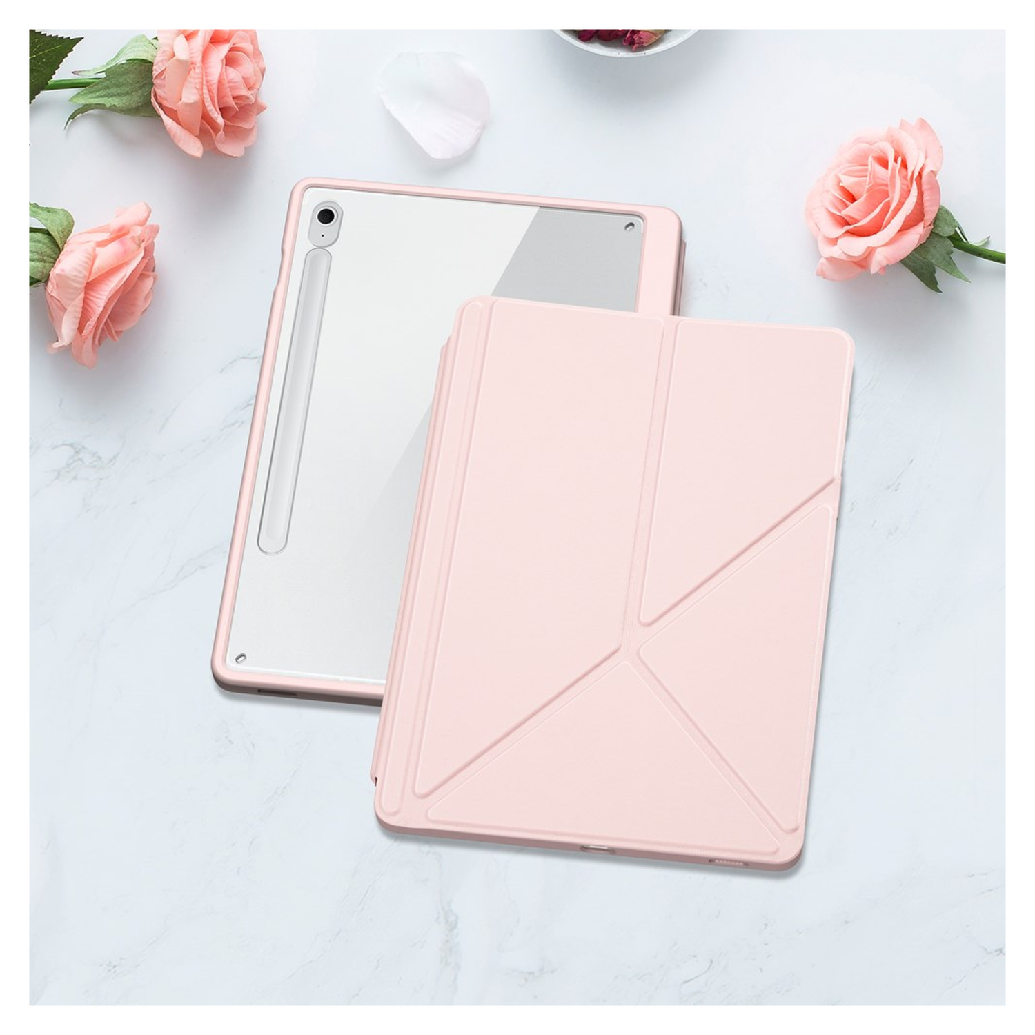 Dux Ducis Magi Samsung Galaxy Tab S10 FE Plus Hoes V-Fold Book Case Roze afbeelding 11