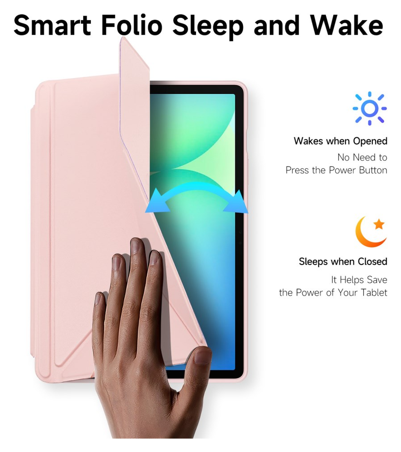 Dux Ducis Magi Samsung Galaxy Tab S10 FE Plus Hoes V-Fold Book Case Roze afbeelding 4