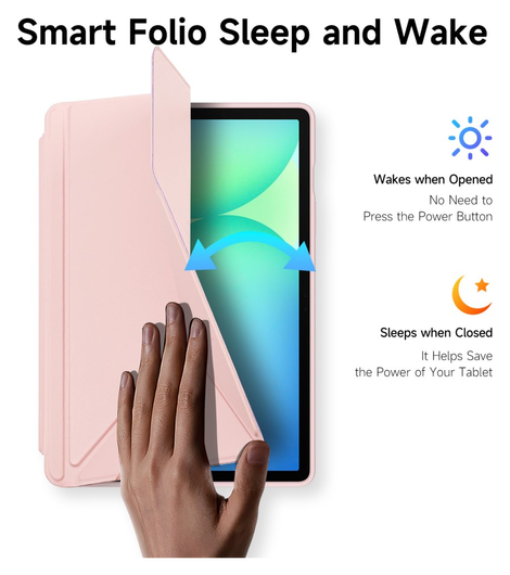 Dux Ducis Magi Samsung Galaxy Tab S10 FE Plus Hoes V-Fold Book Case Roze afbeelding 4