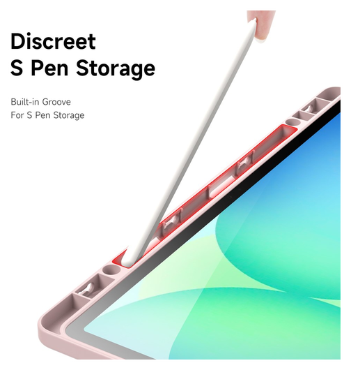 Dux Ducis Magi Samsung Galaxy Tab S10 FE Plus Hoes V-Fold Book Case Roze afbeelding 6