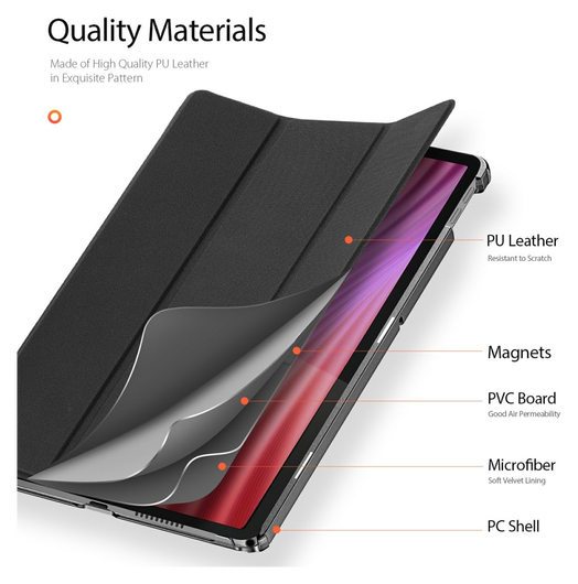 Dux Ducis Domo Lenovo Tab K10 Gen 2 Hoes Tri-Fold Book Case Zwart afbeelding 7