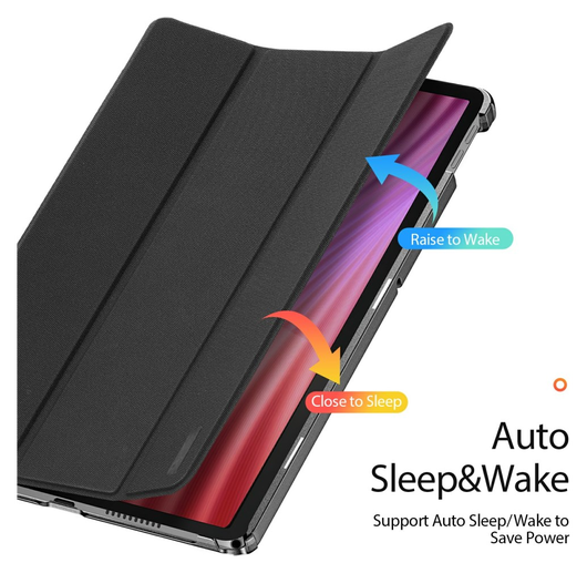 Dux Ducis Domo Lenovo Tab K10 Gen 2 Hoes Tri-Fold Book Case Zwart afbeelding 2