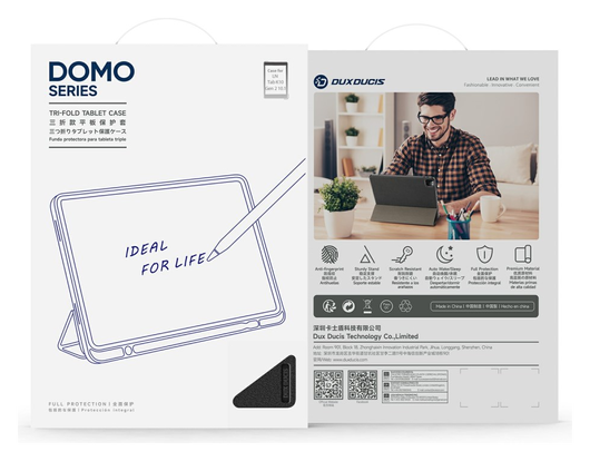 Dux Ducis Domo Lenovo Tab K10 Gen 2 Hoes Tri-Fold Book Case Zwart afbeelding 9