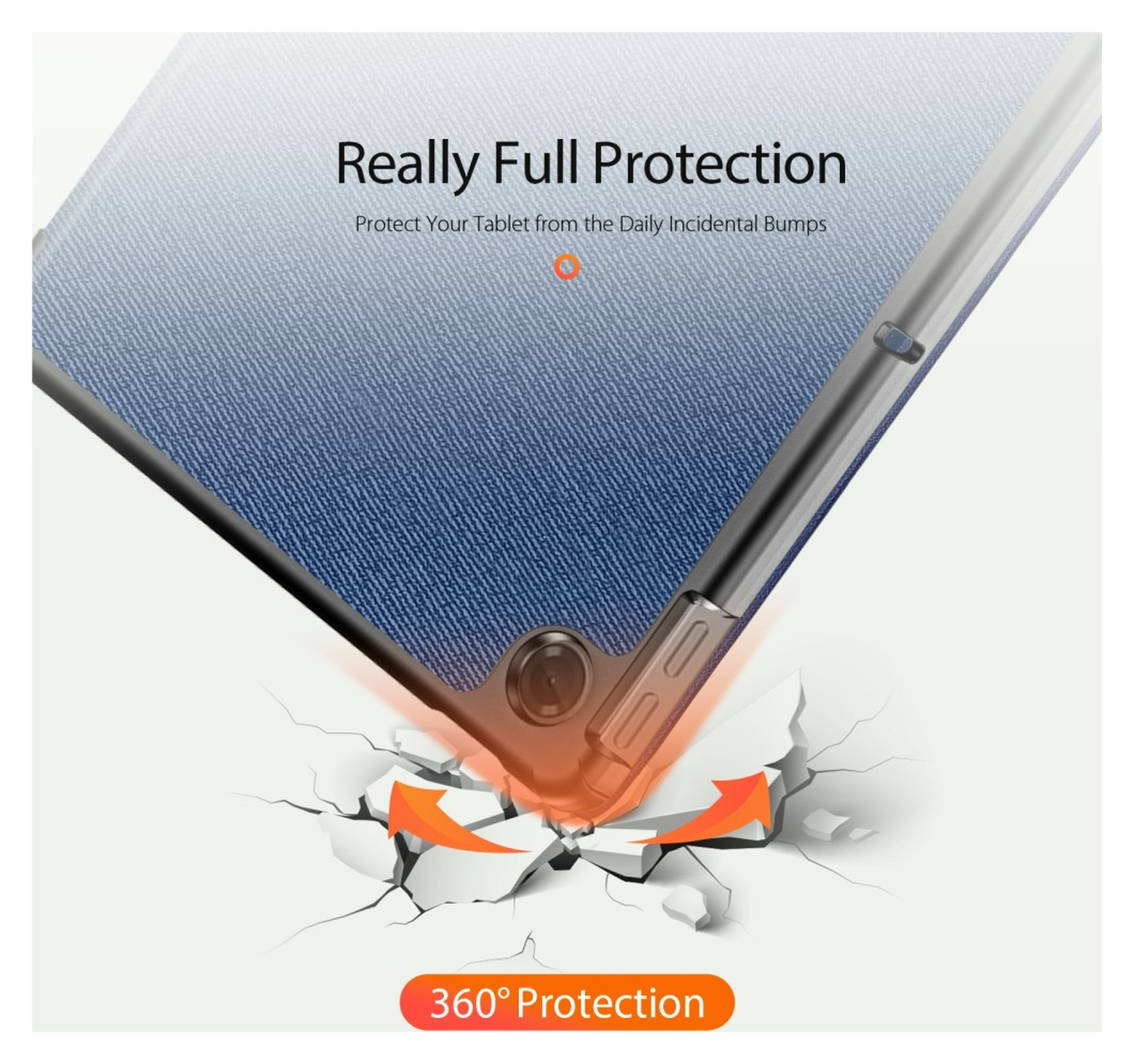 Dux Ducis Domo Lenovo Tab K10 Gen 2 Hoes Tri-Fold Book Case Blauw afbeelding 3