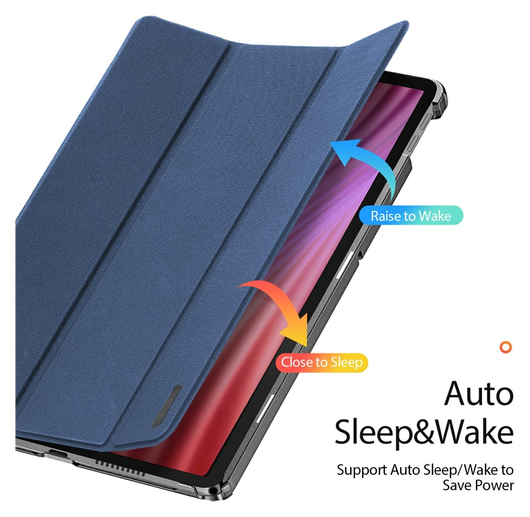 Dux Ducis Domo Lenovo Tab K10 Gen 2 Hoes Tri-Fold Book Case Blauw afbeelding 2