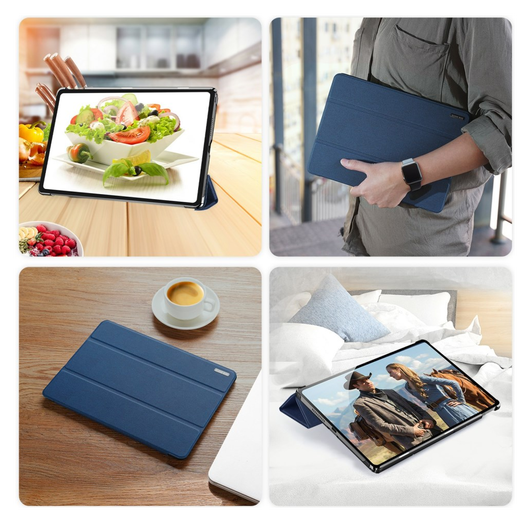 Dux Ducis Domo Lenovo Tab K10 Gen 2 Hoes Tri-Fold Book Case Blauw afbeelding 8