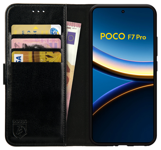 Rosso Element Xiaomi Poco F7 Pro Hoesje Book Case Wallet Zwart afbeelding 1