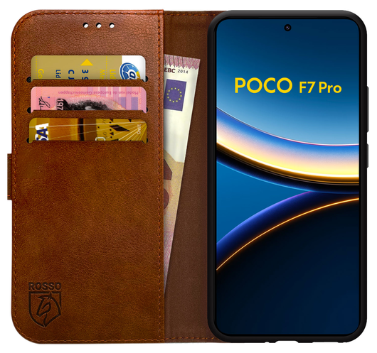 Rosso Element Xiaomi Poco F7 Pro Hoesje Book Case Wallet Bruin afbeelding 1