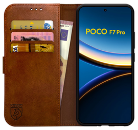 Rosso Element Xiaomi Poco F7 Pro Hoesje Book Case Wallet Bruin afbeelding