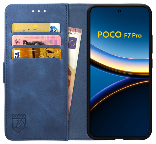 Rosso Element Xiaomi Poco F7 Pro Hoesje Book Case Wallet Blauw afbeelding 1