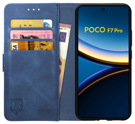 Rosso Element Xiaomi Poco F7 Pro Hoesje Book Case Wallet Blauw afbeelding