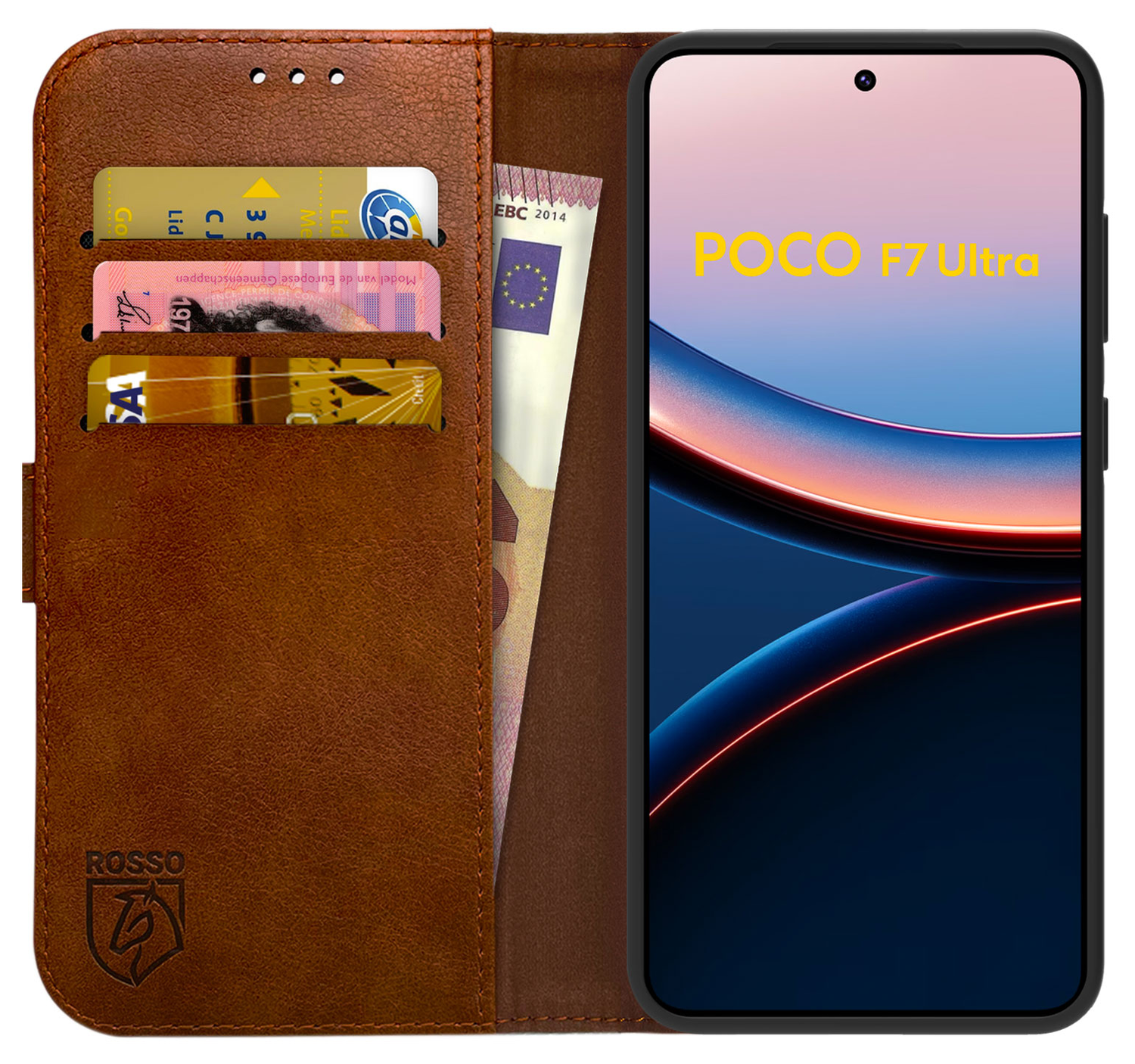 Rosso Element Xiaomi Poco F7 Ultra Hoesje Book Case Wallet Bruin afbeelding 1