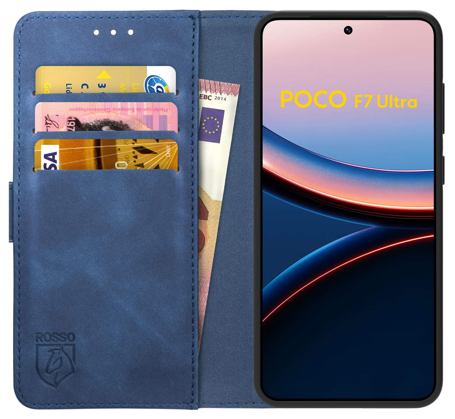 Rosso Element Xiaomi Poco F7 Ultra Hoesje Book Case Wallet Blauw afbeelding 1