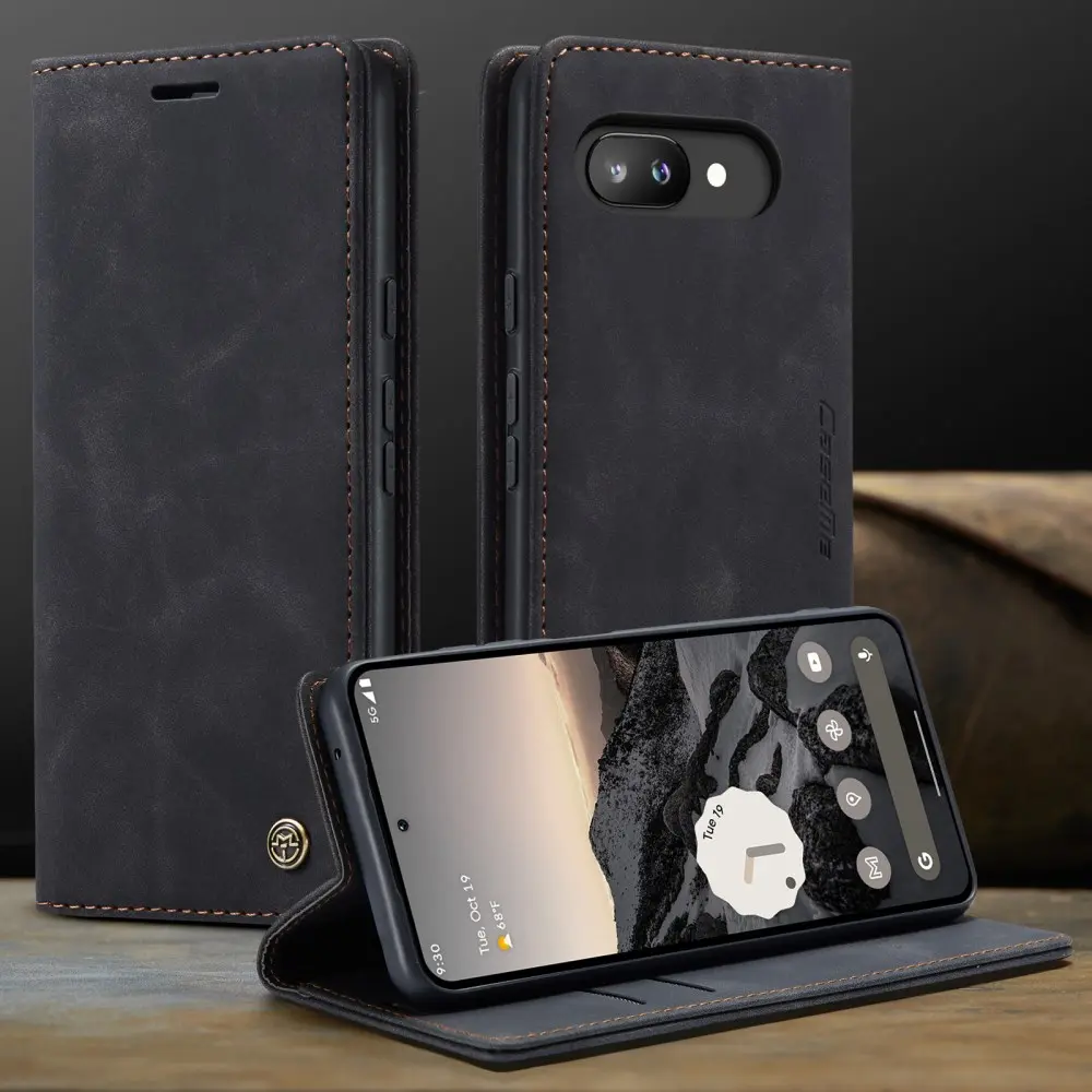 CaseMe 013 Google Pixel 9a Hoesje Book Case met Standaard Zwart afbeelding 11