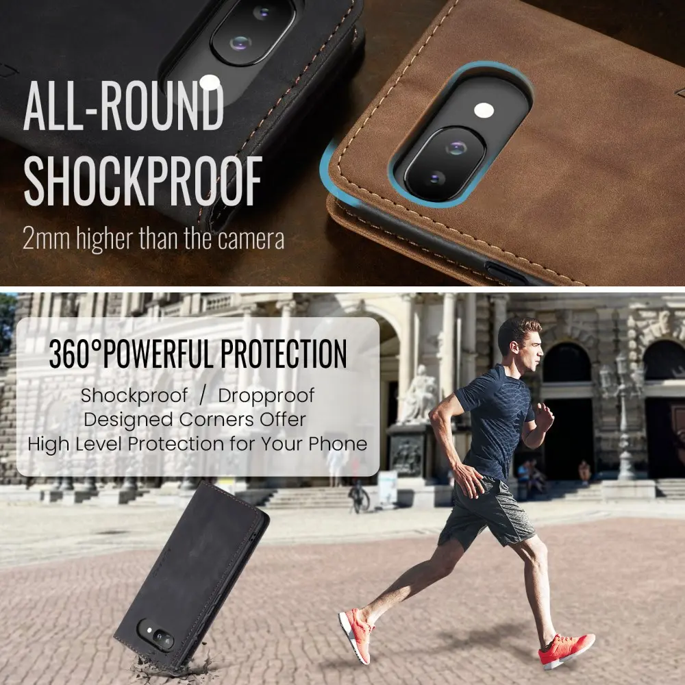 CaseMe 013 Google Pixel 9a Hoesje Book Case met Standaard Zwart afbeelding 5