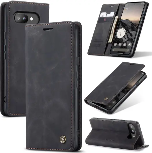 CaseMe 013 Google Pixel 9a Hoesje Book Case met Standaard Zwart afbeelding 2