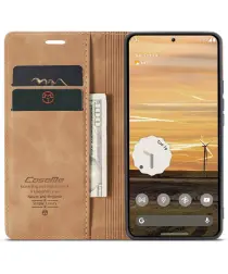 CaseMe 013 Google Pixel 9a Hoesje Book Case met Standaard Bruin afbeelding