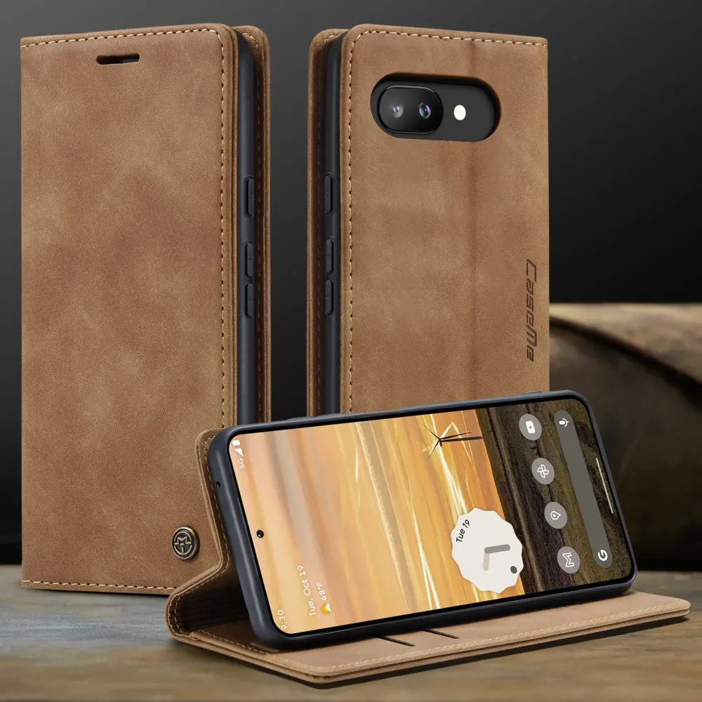 CaseMe 013 Google Pixel 9a Hoesje Book Case met Standaard Bruin afbeelding 11
