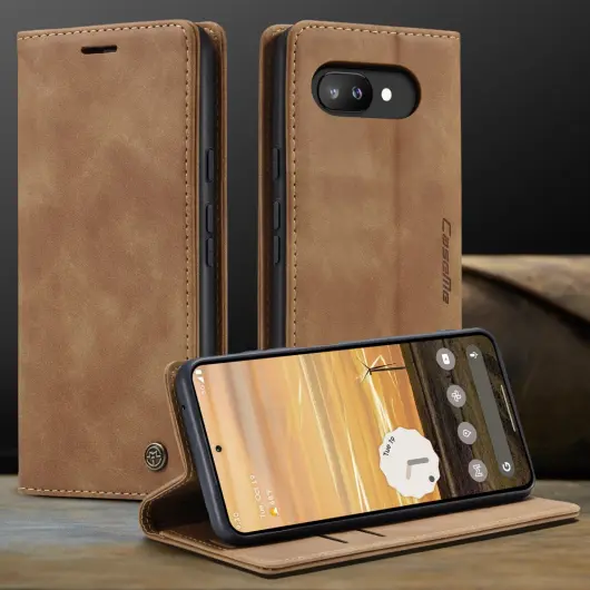 CaseMe 013 Google Pixel 9a Hoesje Book Case met Standaard Bruin afbeelding 11