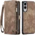 CaseMe 008 Samsung Galaxy S25 Edge Hoesje 2-in-1 Book Case en Back Cover Bruin