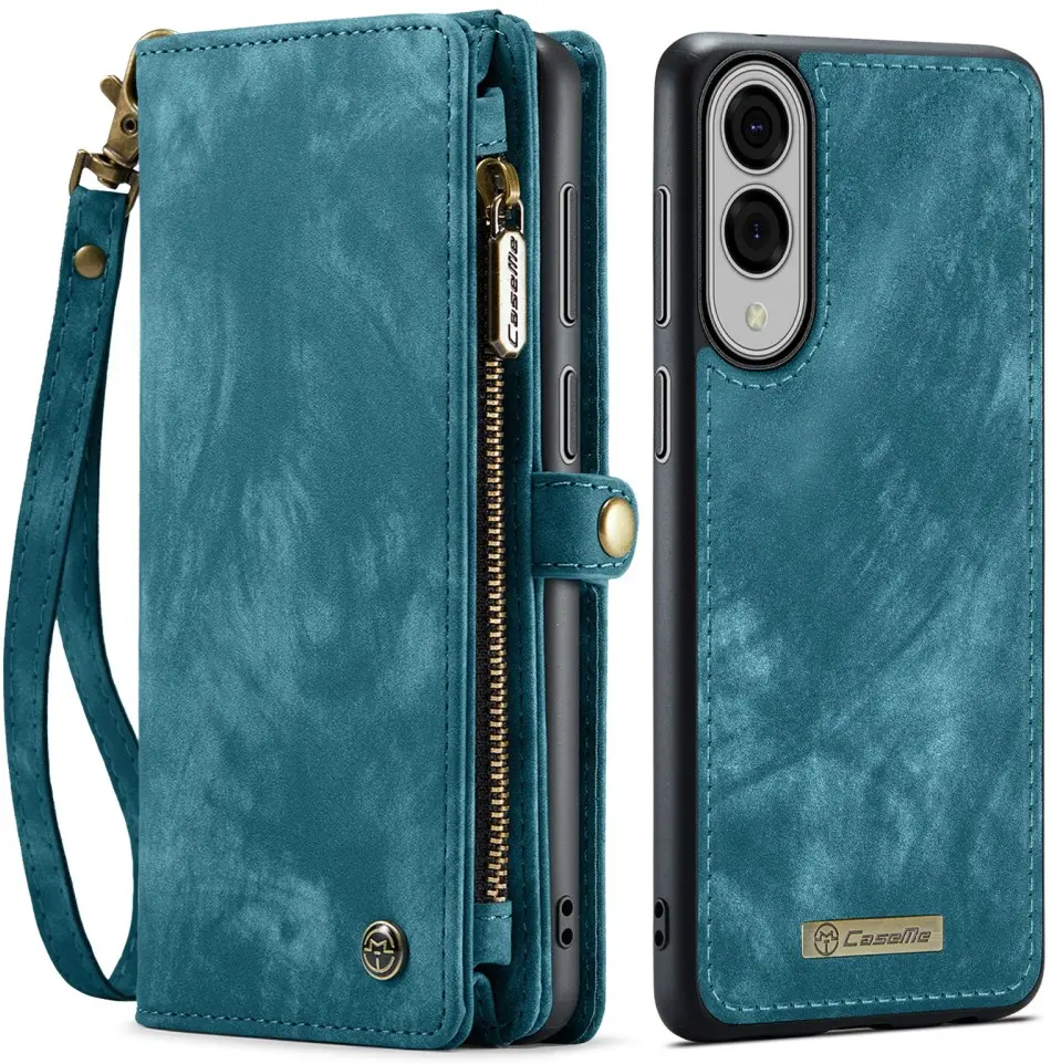 CaseMe 008 Samsung Galaxy S25 Edge Hoesje 2-in-1 Book Case en Back Cover Blauw afbeelding 1