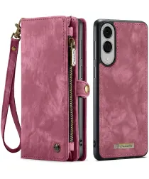 CaseMe 008 Samsung Galaxy S25 Edge Hoesje 2-in-1 Book Case en Back Cover Rood afbeelding