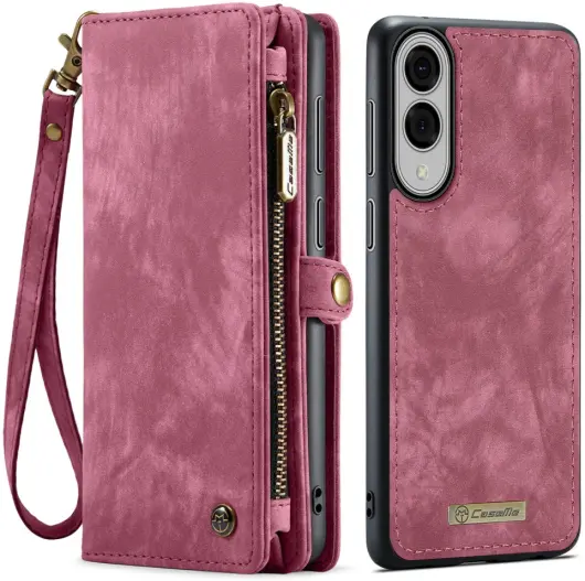 CaseMe 008 Samsung Galaxy S25 Edge Hoesje 2-in-1 Book Case en Back Cover Rood afbeelding 1