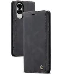 CaseMe 013 Samsung Galaxy S25 Edge Hoesje Book Case met Standaard Zwart afbeelding